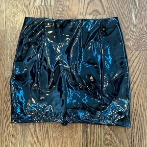 Black latex skirt